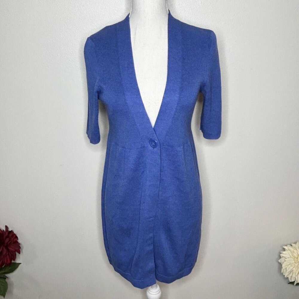 Banana Republic Blue Cotton Cardigan Size Medium Preppy Office Siren
